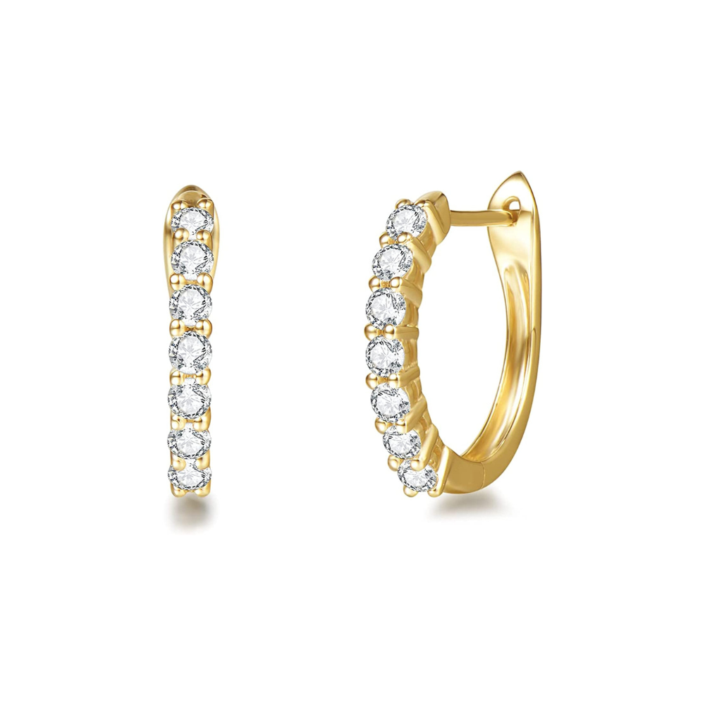 FANCIME Small Huggie 14K Yellow Gold Hoop Earrings