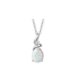 FANCIME "Ribbon" Opal October Gemstone Sterling Silver Necklace Main
