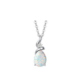 FANCIME "Ribbon" Opal October Gemstone Sterling Silver Necklace Main