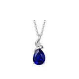 FANCIME "Ribbon" Sapphire September Gemstone Sterling Silver Necklace Main