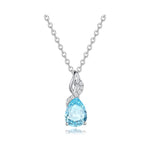 FANCIME "Timeless Heart" Aquamarine March Gemstone Sterling Silver Necklace Main