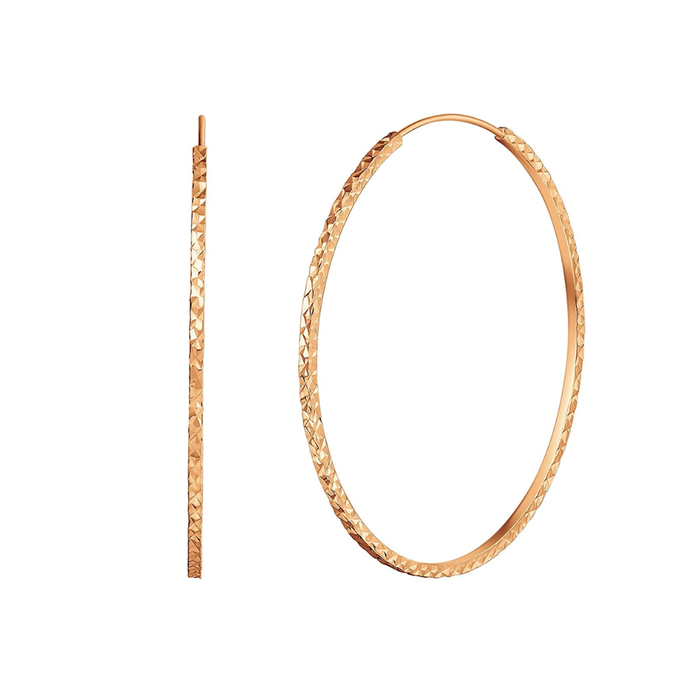 FANCIME Endless Circle 18K Rose Gold Hoop Earrings