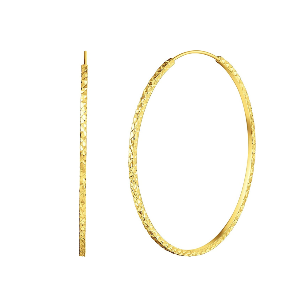 FANCIME Endless Circle 18K Yellow Gold Hoop Earrings Main