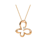 FANCIME “Helena” Flying Butterfly 14K Rose Gold Necklace