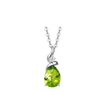 FANCIME "Ribbon" Peridot August Gemstone Sterling Silver Necklace Main