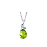 FANCIME "Ribbon" Peridot August Gemstone Sterling Silver Necklace Main