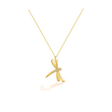 FANCIME Dragonfly 18K Real Solid Yellow Gold Necklace Main