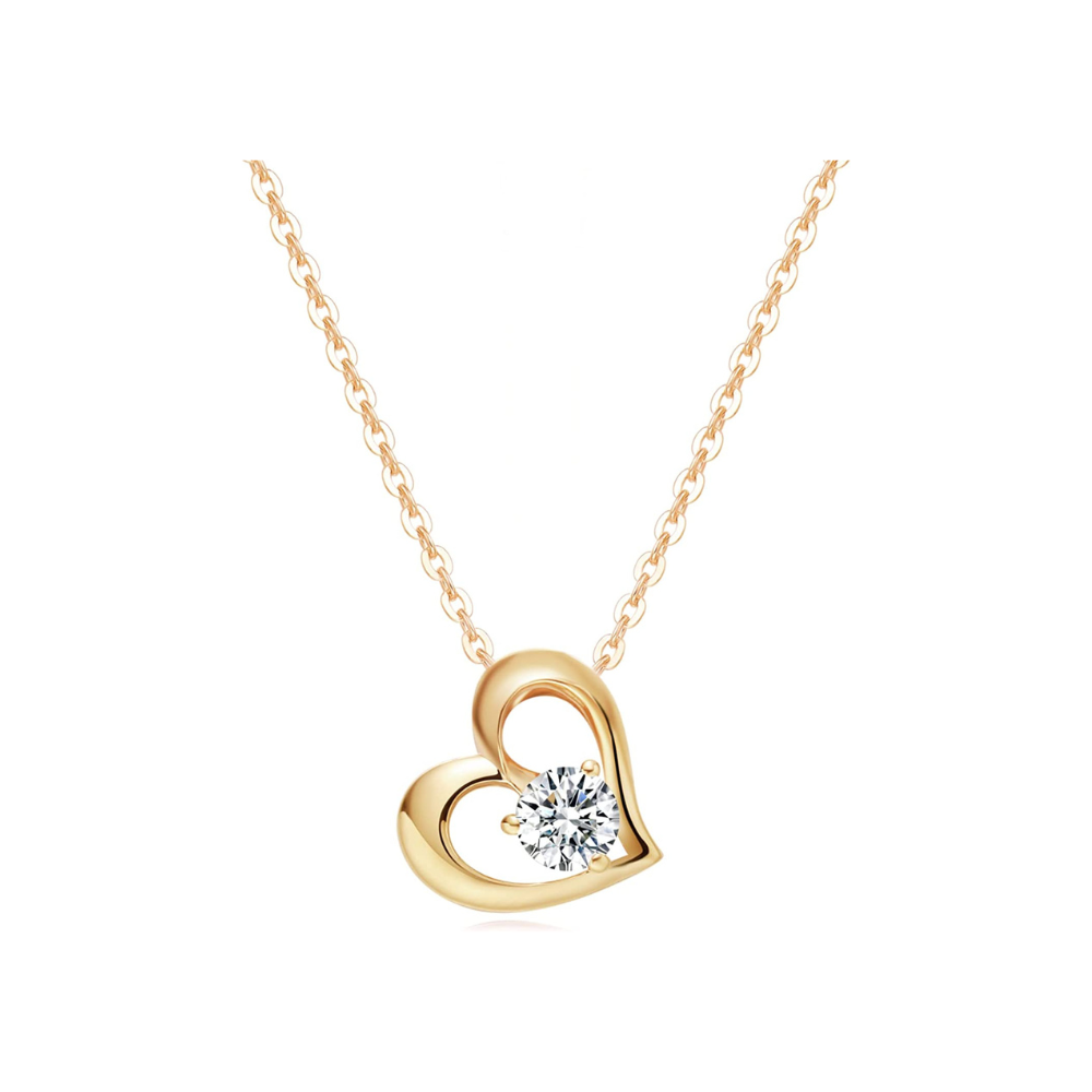 Fanci "Destiny" Forever Love Open Heart 14k Gold Necklace Main