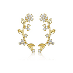 FANCIME "Blooming Flowers" Diamond 14K Yellow Gold Post Earrings Main