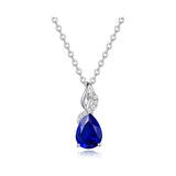 FANCIME "Timeless Heart" Sapphire September Gemstone Sterling Silver Necklace Main