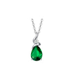 FANCIME "Ribbon" Emerald May Gemstone Sterling Silver Necklace Main