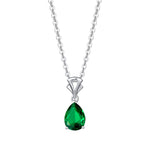 FANCIME Emerald May Gemstone Sterling Silver Necklace Main