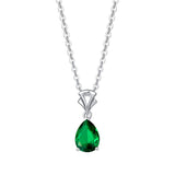 FANCIME Emerald May Gemstone Sterling Silver Necklace Main