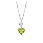 FANCIME Peridot August Gemstone Heart Sterling Silver Necklace Main