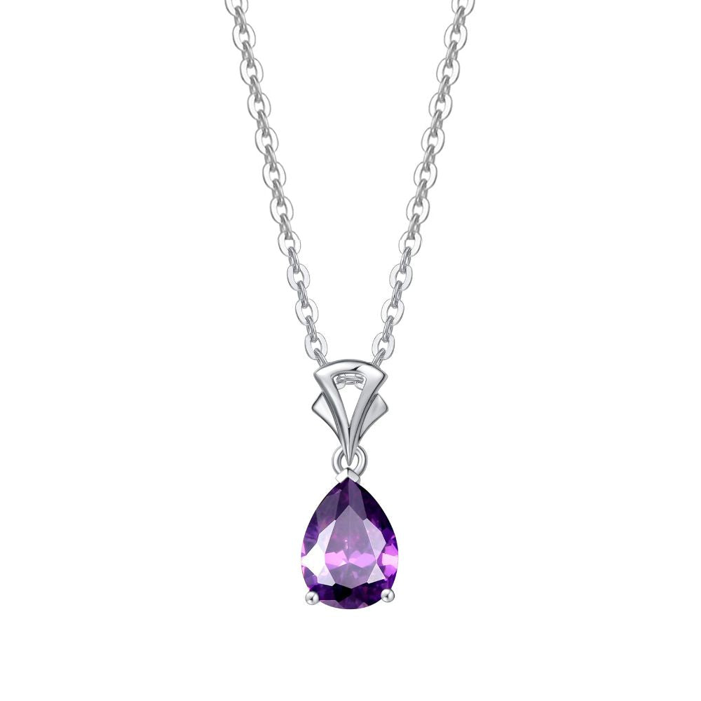 FANCIME Amethyst February Gemstone Sterling Silver Necklace Main