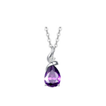 FANCIME "Ribbon" Amethyst February Gemstone Sterling Silver Necklace Main