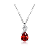 FANCIME "Timeless Heart" Ruby July Gemstone Sterling Silver Necklace Main