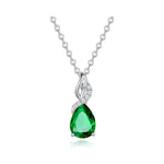FANCIME "Timeless Heart" Emerald May Gemstone Sterling Silver Necklace Main