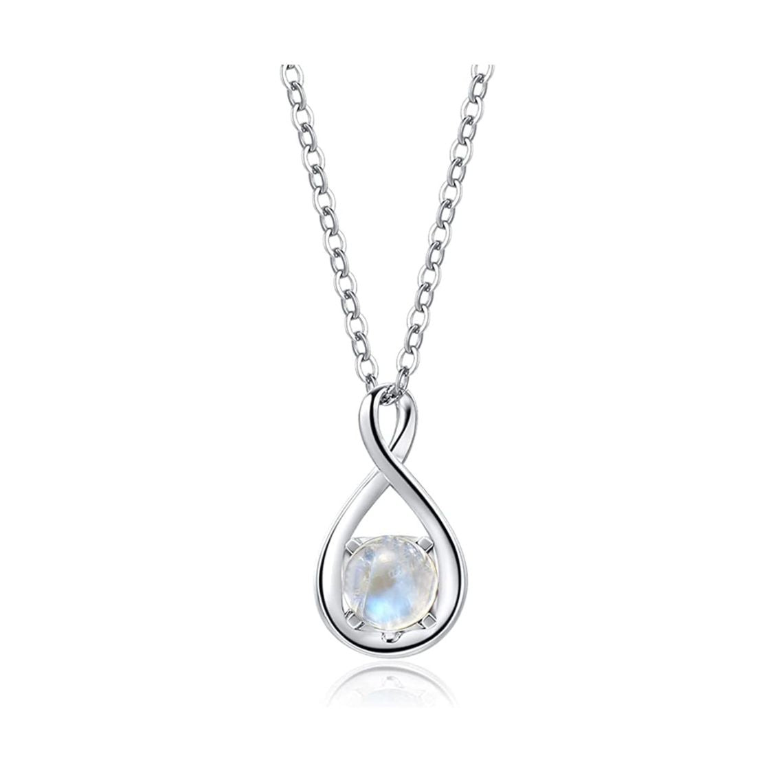 FANCIME "Birthstone" Moonstone June Gemstone Sterling Silver Necklace Main