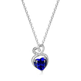 FANCIME "Infinity Heart" Sapphire September Gemstone Sterling Silver Necklace Main
