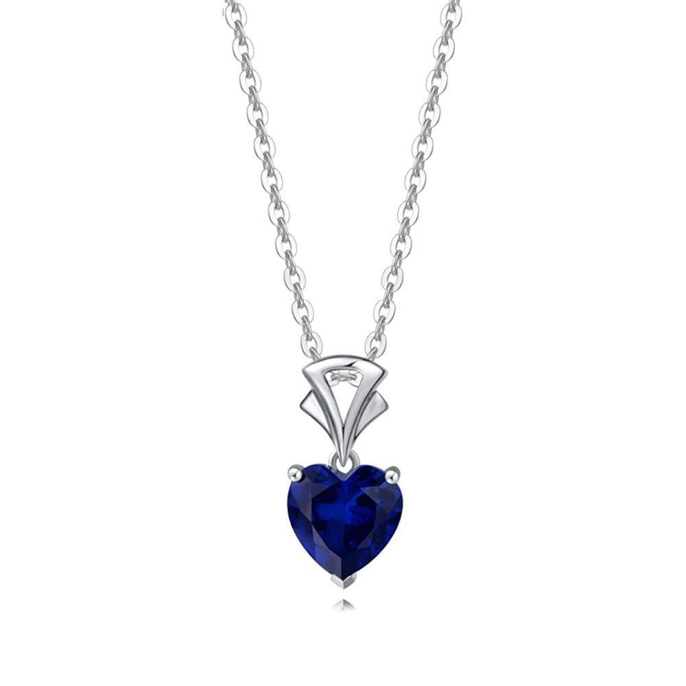 FANCIME Sapphire September Gemstone Sterling Silver Necklace Main