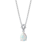 FANCIME Opal October Gemstone Sterling Silver Necklace Main