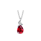 FANCIME "Ribbon" Ruby July Gemstone Sterling Silver Necklace Main