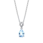 FANCIME Aquamarine March Gemstone Sterling Silver Necklace Main