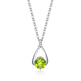 FANCIME "Lucky Wishbone" Peridot August Gemstone Sterling Silver Necklace Main