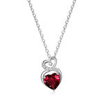 FANCIME "Infinity Heart" Garnet January Gemstone Sterling Silver Necklace Main