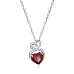 FANCIME "Infinity Heart" Ruby July Gemstone Sterling Silver Necklace Main