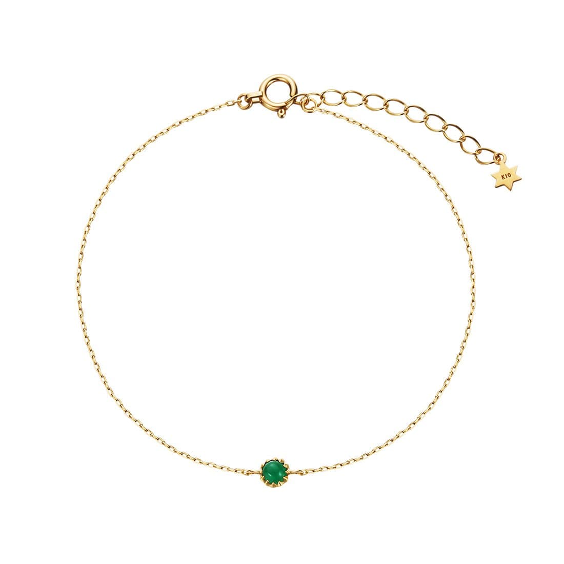 Green emerald birthstone 18k yellow bracelet minimalist jewelry for women