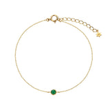 Green emerald birthstone 18k yellow bracelet minimalist jewelry for women