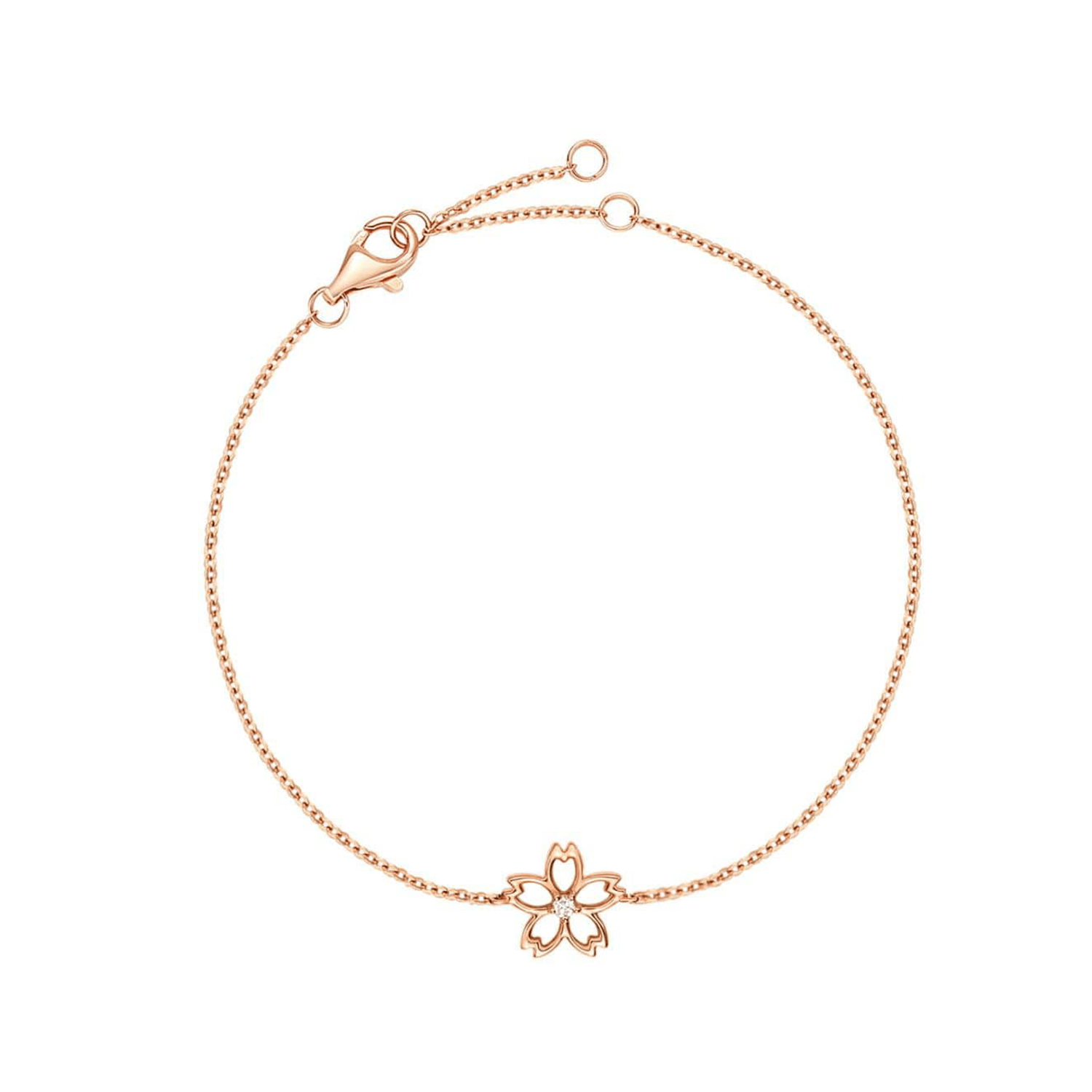FANCIME "Lia" Cherry Blossom Flower 14K Rose Gold Bracelet