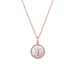 FANCIME Letter Initial Dainty 14K Rose Gold Necklace J Main