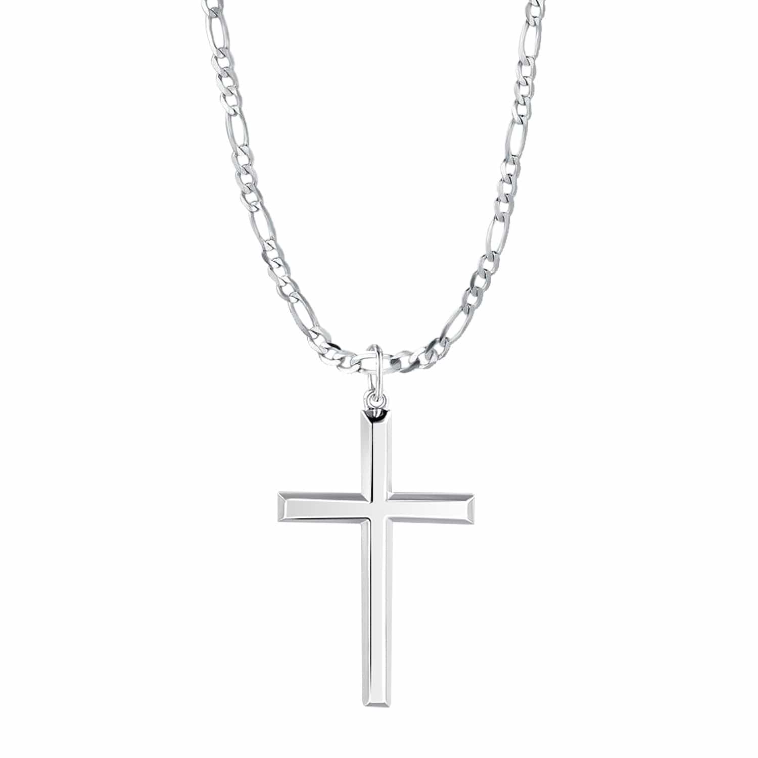 FANCIME High Polished Cross Sterling Silver Necklace Main