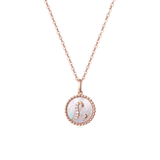 FANCIME Letter Initial Dainty 14K Rose Gold Necklace L Main