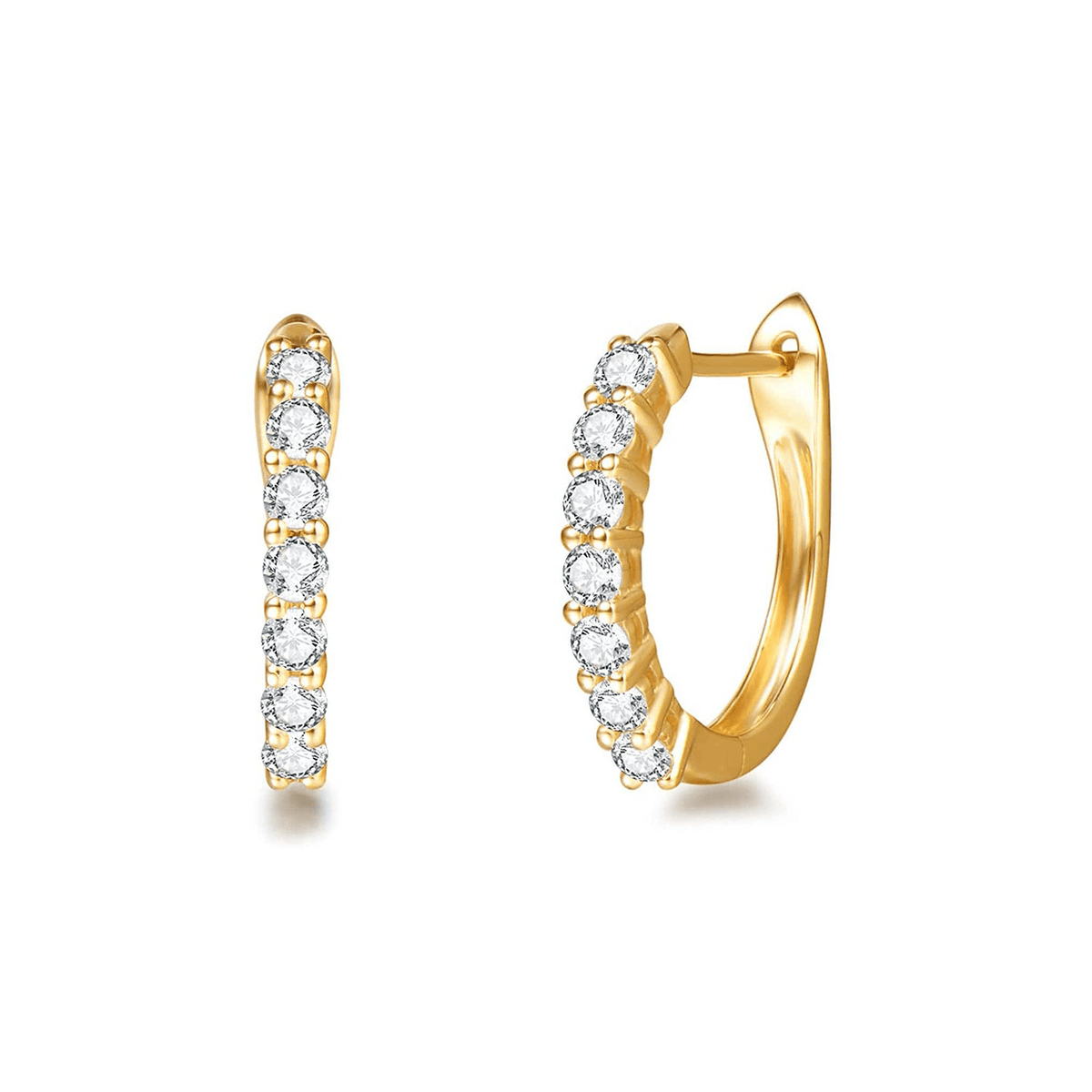 0.25 ct Lab Grown Diamond Huggie Hoop Earrings 14K Yellow Gold