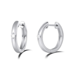FANCIME Diamond Huggie 14K White Gold Hoop Earrings Main