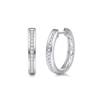 FANCIME Diamond Huggie Hoop 14K White Gold Earrings Main