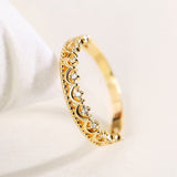 "Elsa" 14K Yellow Gold Crown Ring Artisan Design