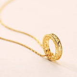 FANCIME "Shannon" 14K Yellow Gold Ring Pendant Necklace Side