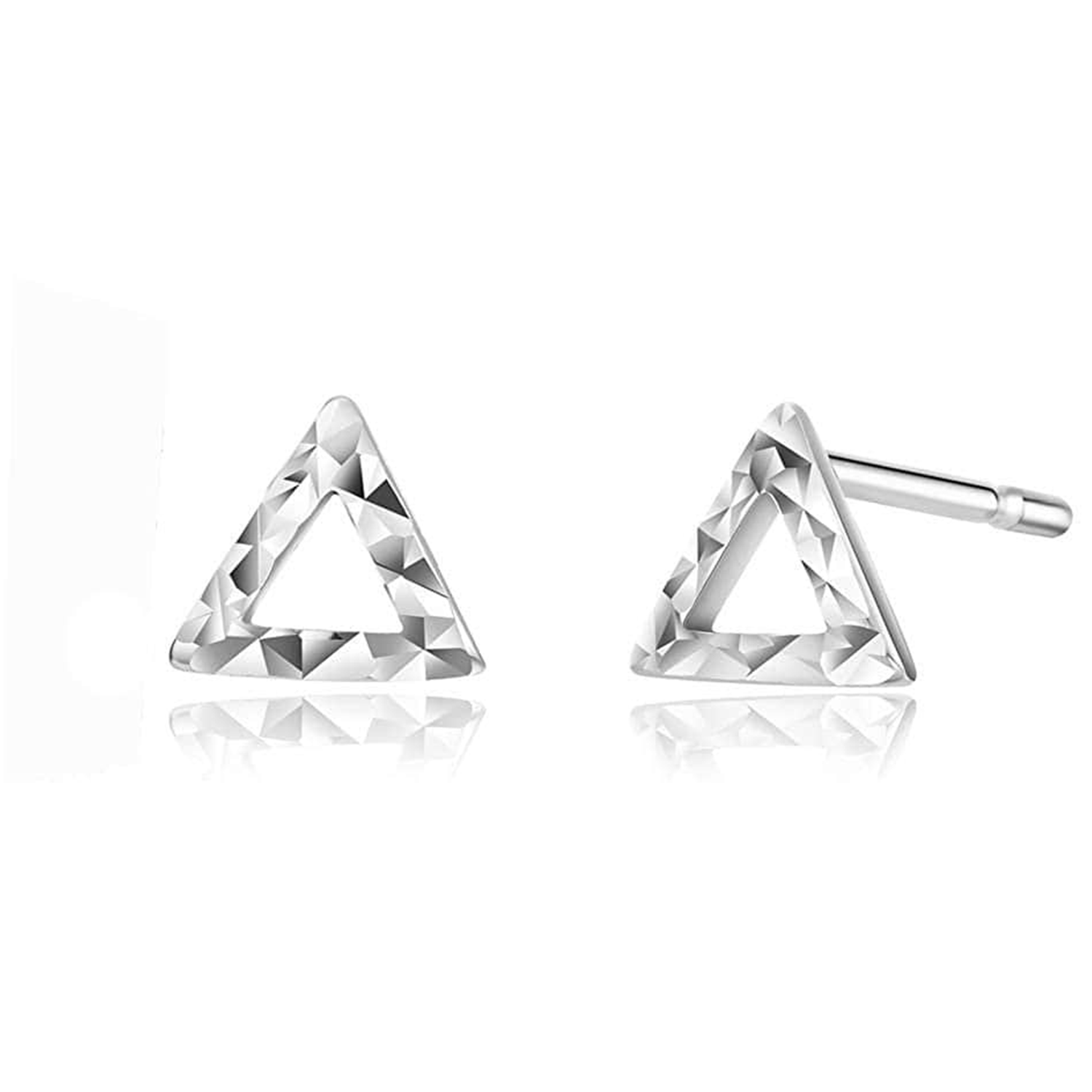 FANCIME "Diamond Triangle" Triangle Platinum Studs Main