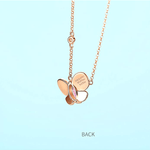 FANCIME "Rosy Rosie" Pink Tourmaline Butterfly 14K Rose Gold Necklace Back