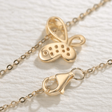 FANCIME "Valerie" Infinity Butterfly 18K Yellow Gold Necklace Back