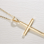 14k gold cross pendant with metal stamp