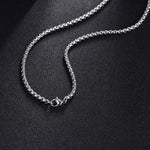 FANCIME Men's Plain Polished Cross Sterling Silver Necklace Link