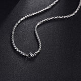 FANCIME Men's Plain Polished Cross Sterling Silver Necklace Link