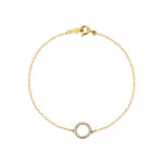 FANCIME Line & Dots Circle of Love 14K Yellow Gold Bracelet Main
