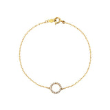 FANCIME Line & Dots Circle of Love 14K Yellow Gold Bracelet Main